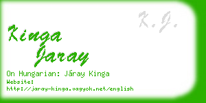 kinga jaray business card